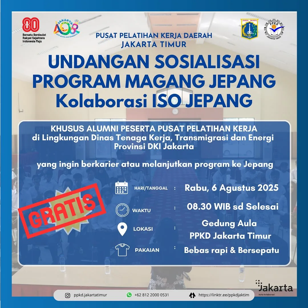 UNDANGAN SOSIALISASI PROGRAM MAGANG JEPANG – PPKD KABUPATEN ACEH TIMUR